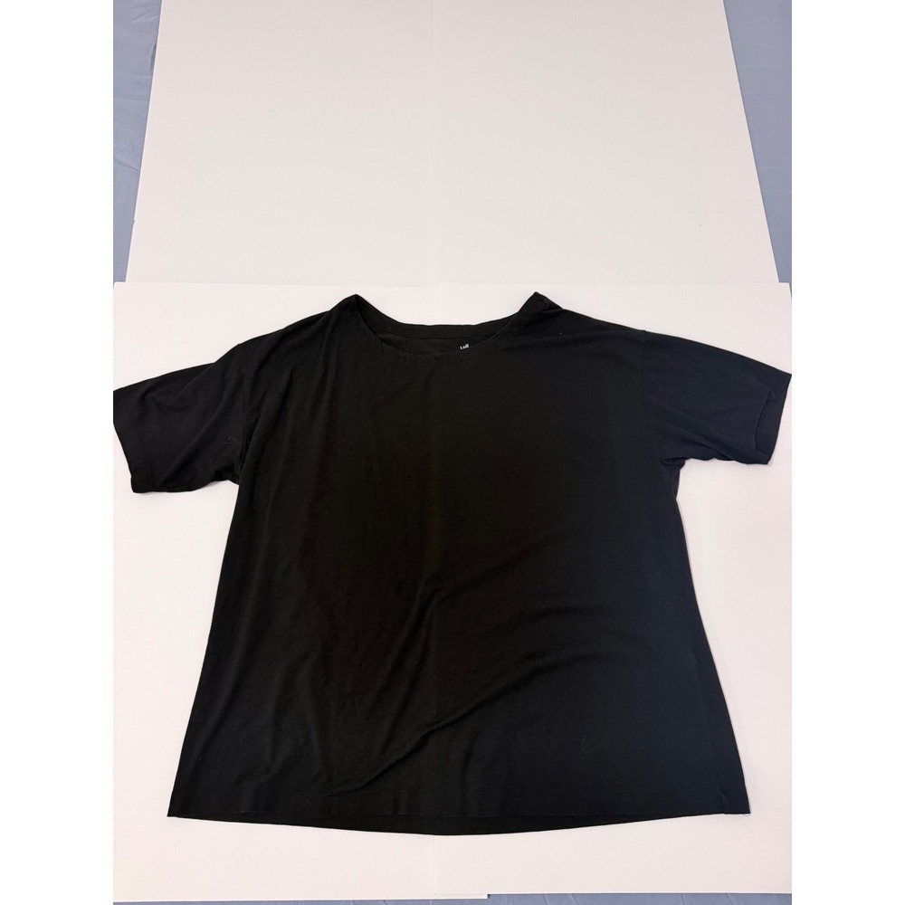 J. Jill Luxe Supima Elbow-Sleeve Tee Black Scoop Neck T-Shirt Size XL
